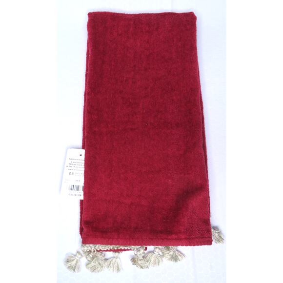 Nwt AVANTI Red Plantation Hand Towels w/ Tassels Set of 2 100% Cotton - Picture 4 of 5